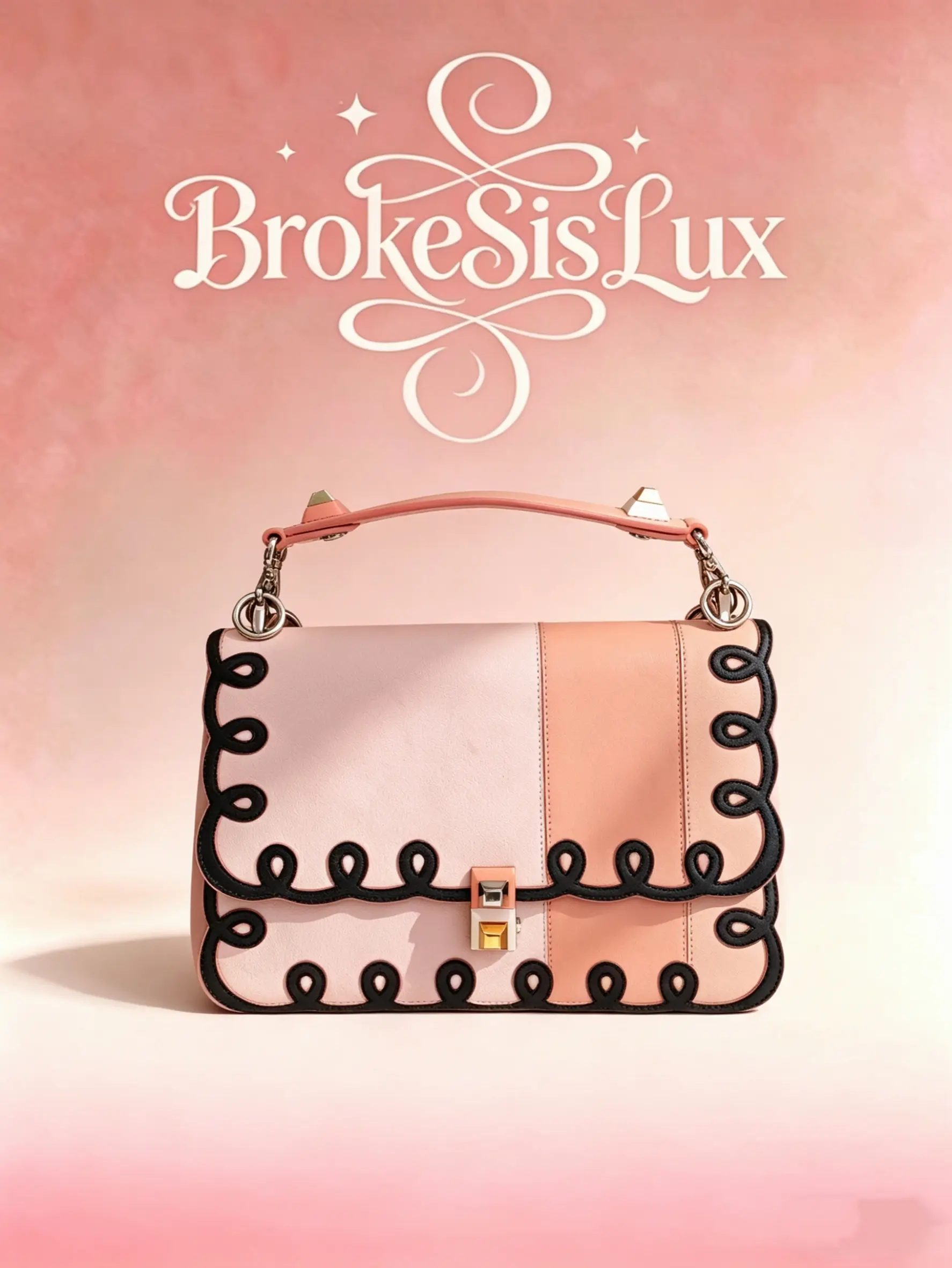 Pre-owned FENDI Convertible Crossbody Timeless Kan I Silhouette with Scalloped Edge
