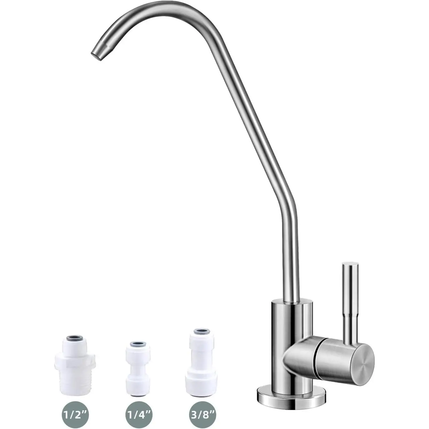 Drinking Water Faucet,Easy to Install  Sink RO Faucet,Water Filter Faucets for Kitchen Bar Sink,Brushed Nickel SUS304 Reverse Osmosis Faucets