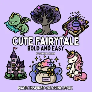 Cute Fairytale: Magic Inspired Bold and Easy Coloring Book for Adults or Kids (Bold and Easy Coloring Books)