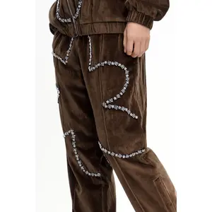 Dahlia Velour Pants Brown