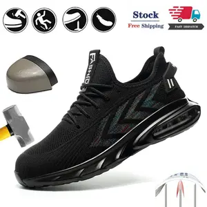 Steel Toe Shoes for Men Lightweight Anti Smashing Steel Toe Shoes, Construction Industrial Work Healthcare Workers Shoes Safetys Lightweight Composite Slip-Resistant Safety Sneakers Men's Anti-Smash Safety Shoes work shoe calzado masculino