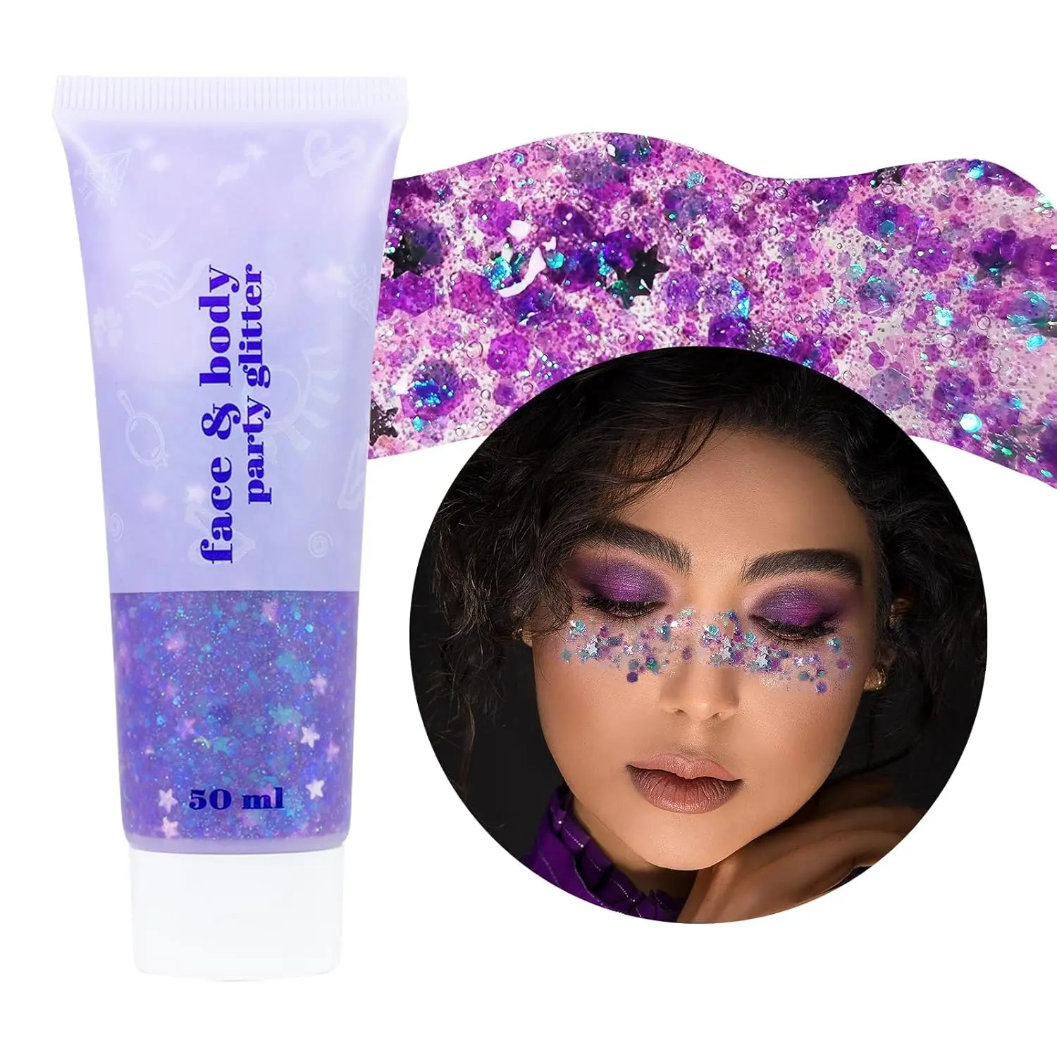 30ml Body Glitter Gel - Long-Lasting Chunky Cosmetic with High-Intensity Pigments, Shine-Enhancing Face & Body Makeup for All-Over Glow