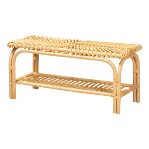 bali & pari Himari Natural Brown Rattan AccentBench