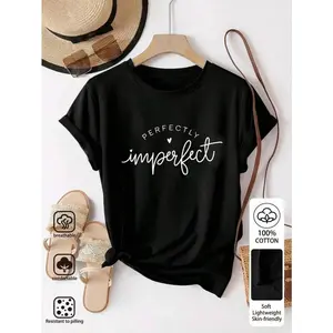 PERFECTLY Imperfect White Summer Casual Women's T-Shirt clothes