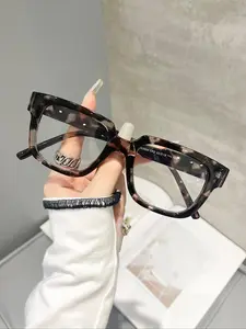 Unisex Fashion Colorblock Square Frame Eyeglasses, Stylish Square Frames, Trendy Casual Eyeglasses for Everyday Use, Fashion Accessories for Outdoor Activities, Fashionable Frames Glasses