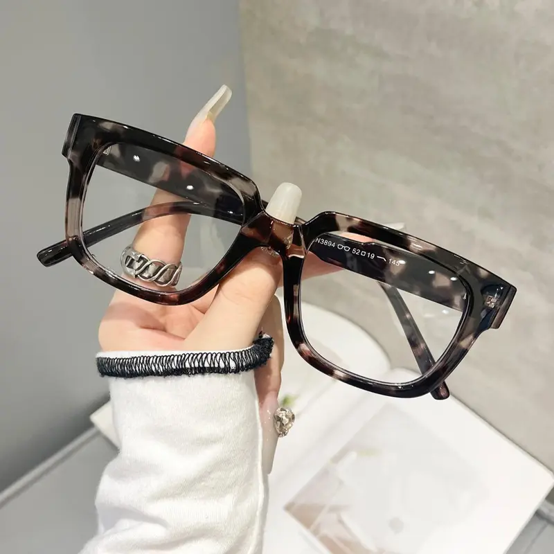 Unisex Fashion Colorblock Square Frame Eyeglasses, Casual Eyeglasses for Everyday Use, Fashion Accessories for Outdoor Activities, Decorative Glasses, Fashion Accessory Eyewear
