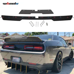 Dodge Challenger R/T & SRT Spoiler - Smoke Black Two-Piece Spoiler Kit with Camera Cutout for 2015-2023 Dodge Challenger R/T and SRT Models Trunk Lid Lip non-slip front Car Accessories