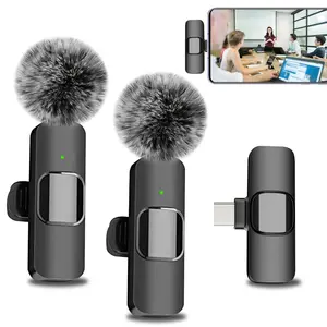 Wireless Lavalier Microphone for iPhone iPad TypeC, Plug-Play 2.4GHz, Ultra-Low Delay, Built-In Noise Reduction, Ideal for Video Recording, Interviews, Podcasts