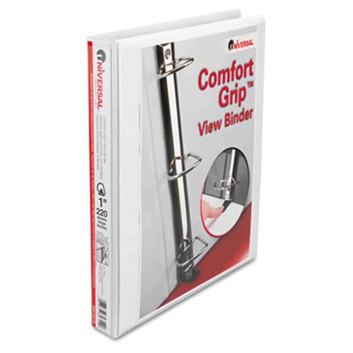 Comfort Grip Deluxe Plus D-Ring View Binder 1'' Capacity White