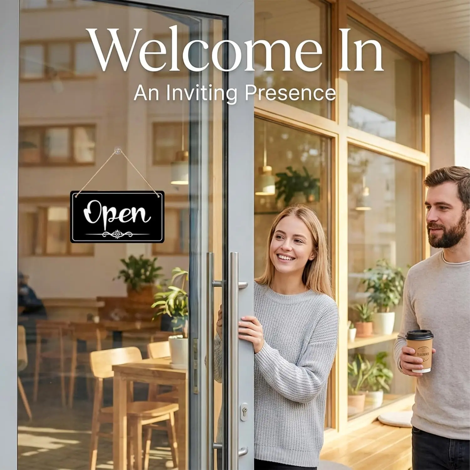 Open Signs - Double Sided Open Closed Sign Business Hours Hanging with Rope Hours of Operation for Business Walls Window Shop Bar Hotel | Business Hours Sign with Rope, Hanging Hours of Operation Sign for Window Wall, Shop Bar Hotel Storefront Decor