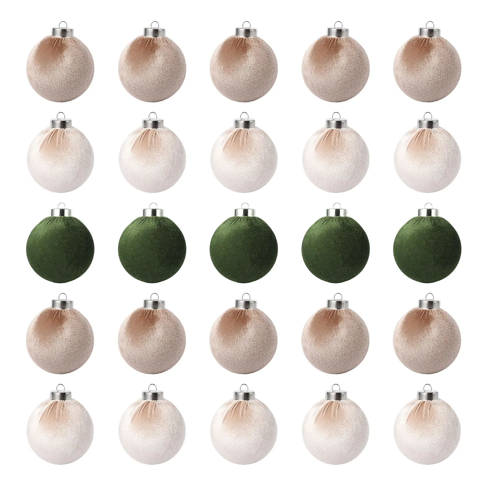 25 Pack Christmas Ball Ornaments, 3.15 Inch (8 cm) Flocked Plastic Balls Xmas Hanging Decorations for Xmas Tree Home Holiday Party Christmas Ornaments, Green/Blue Grey/Pink