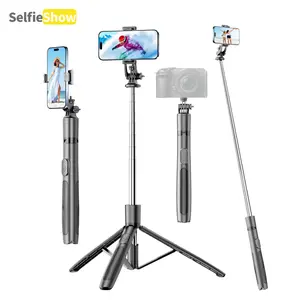 SELFIESHOW Portable Selfie Stick, Bluetooth-compatible Tripod Selfie Stick with Remote Control, Adjustable Design Phone Tripod for Video Recording, Selfie Stand