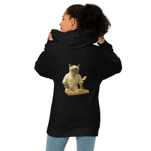 Sushi Master Cat Hoodie – Premium Edition | Cats Eat All, Long Sleeve, Unisex, 80% Cotton, 20% Polyester, Black, SS4500, 2025 Edition