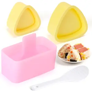 3 Pack Onigiri Sushi Maker Mold Kit, Classic Triangle Rice Musubi Press Mold for Kids' Lunch Bento, Home DIY Cooking Tool Set