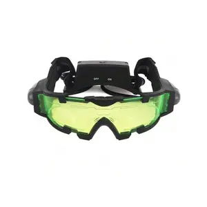 Night Vision Goggles, Adjustable Spy Gear Night Mission Goggles With Flip-Out Lights Green Lens (Without Battery)