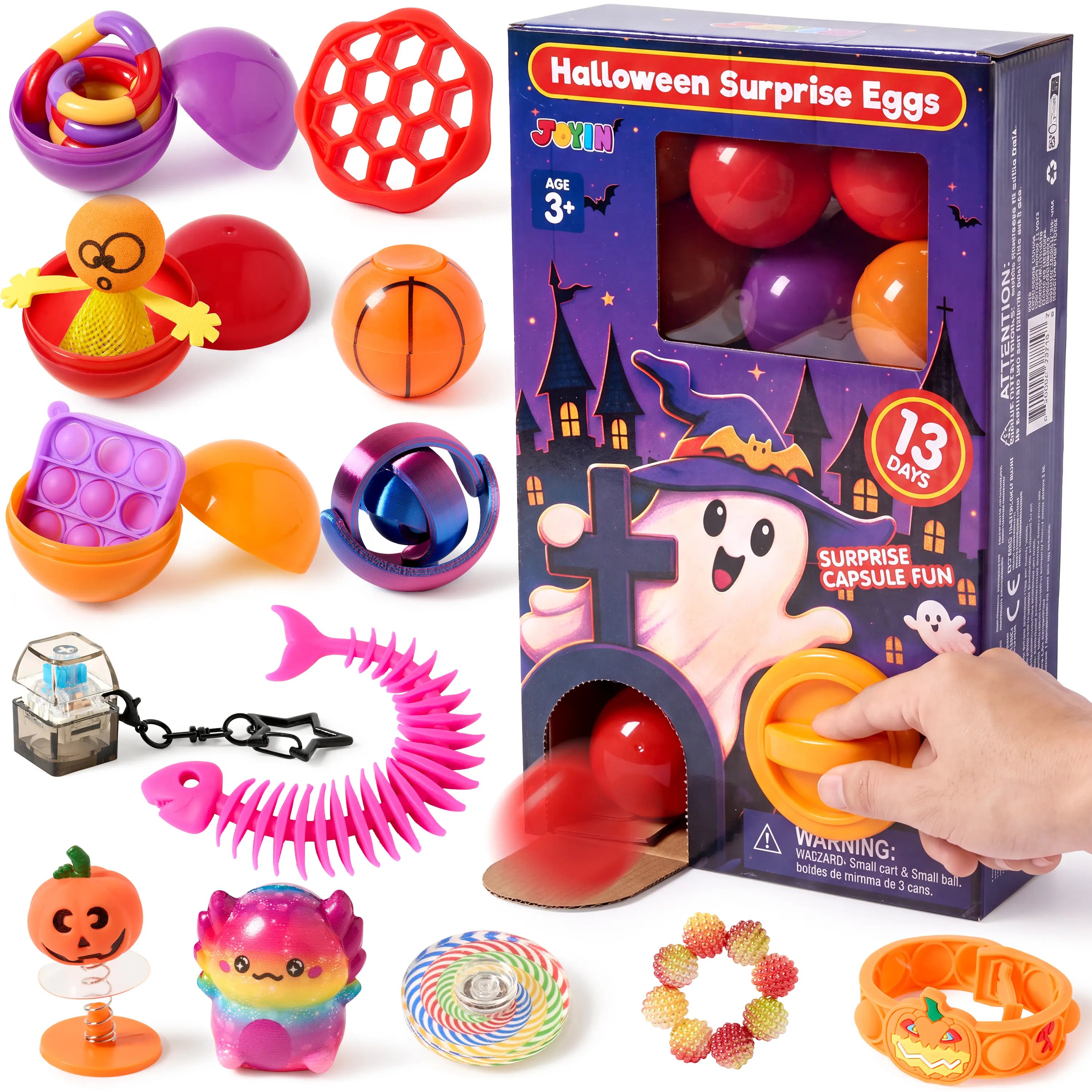 JOYIN Halloween Advent Calendar 2026, 13-Day Gashapon Countdown Calendar with 13 Toys, Capsule Machine Surprise Advent Calendar for Kids, Halloween Party Favor & Holiday Gift
