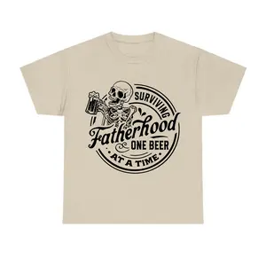 Surviving Fatherhood One Beer At A Time T-Shirt, Funny Dad Graphic Tee, Fathers Day Gift, Casual Menswear Top, Trendy Shirt