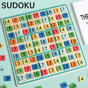 Wooden Sudoku Board Game | Puzzle Table Game with Questions - Brain Teasers Table Toys - Birthday and Christmas Gifts