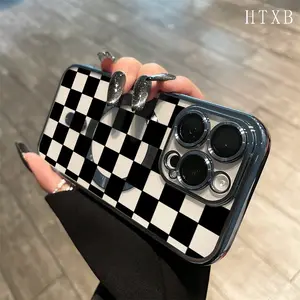 iThis black checkered phone case features a panoramic lens and is designed for magnetic wireless charging.Phone 16 Pro Max、16、15 Pro、14、14 Plus、14 Pro Max、13、13 Pro、12 Pro11/11 ProPro Max