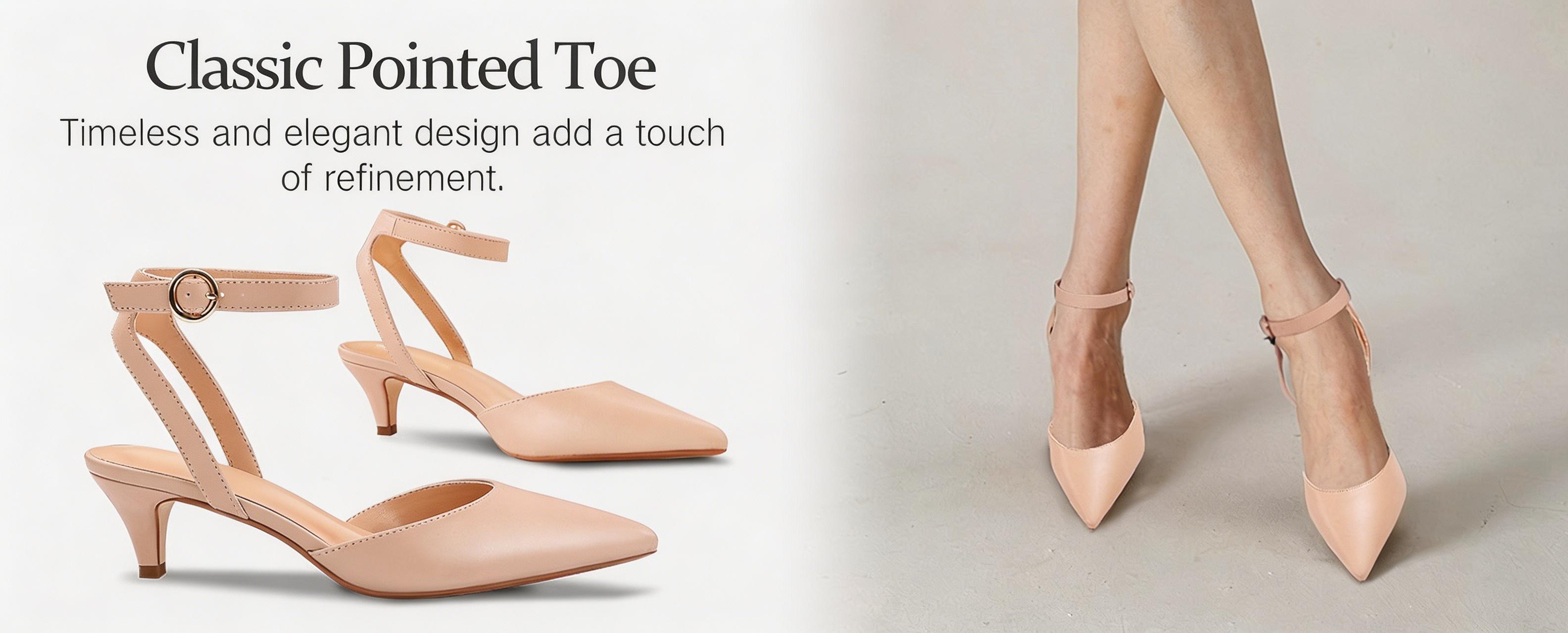 Women's Aliaa Pointed Toe Low Kitten Heels Comfort Wedding Party Casual Dress Closed Toe Pumps Shoes with 2 Inches Low Heel Design