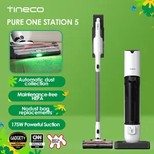 Tineco PURE ONE Station 5 Cordless Smart Vacuum with 2.5L Auto Dust Base Full-Path Self-Cleaning 175W Suction ZeroTangle Tech iLoop Smart Sensor for Hard Floor & Carpet
