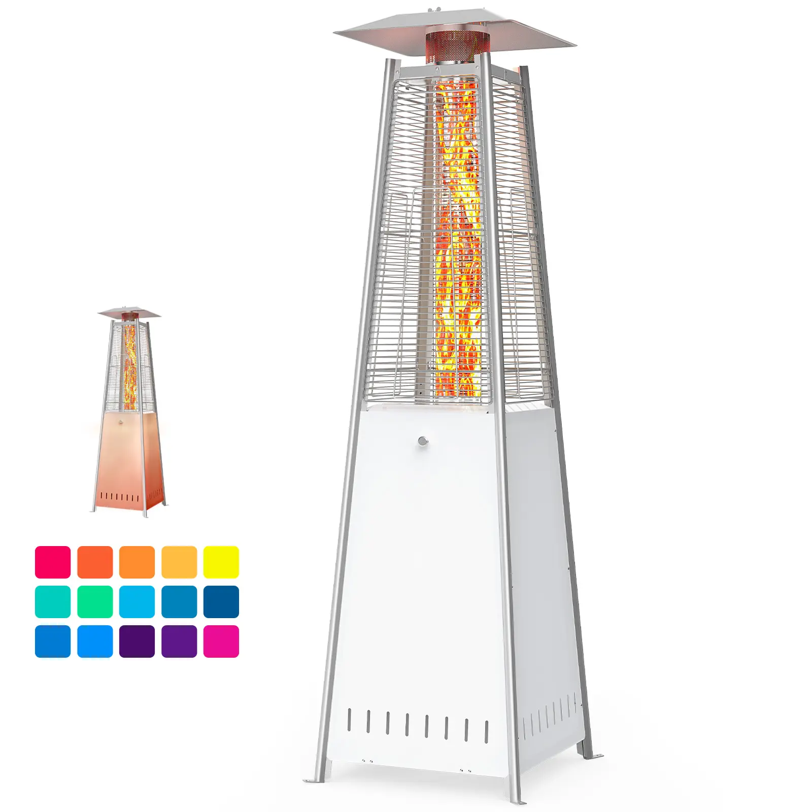 48,000 BTU Propane Heater Outdoor Patio Heaters , Patio Heater Deck Porch for Outdoor Use Camping Backyard Commercial with heels, Double-Layer Stainless Steel Burner, 87" H 48,000 BTU Propane Heater Outdoor Patio Heaters , Patio Heater Deck Porch for Outdoor Use Camping Backyard Commercial with heels, Double-Layer Stainless Steel Burner, 87" H