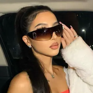 Luxury Y2K Sunglasses Women New Punk Sports Sun Glasses Men Goggle Shades UV400 Fashion Letter Eyewear