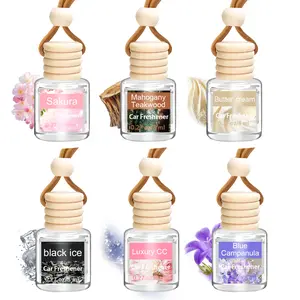 6-Pack Black Ice Air Freshener Diffuser, Hanging Air Fragrance Essential Oil Diffuser, Car Scents Accessories Cute Car Interior Decor, Scented Car Air Freshener, Long Lasting Car Diffuser - Last 60+ Days