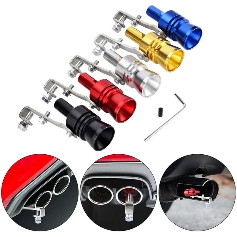 Turbo Sound Whistle Exhaust Muffler,XL Size Aluminum Alloy Universal Turbo Sound Exhaust Muffler Pipe Whistle Car Roar Maker (Blue)