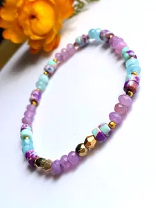 Purple Chalcedony Imperial Jasper Minimalist Bracelet