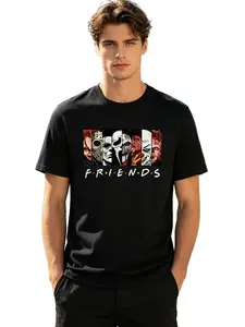 Men's Creative Printed T-Shirt, Short Sleeve Round Neck, Moisture-Wicking Streetwear, Summer Lightweight Casual Daily Wear