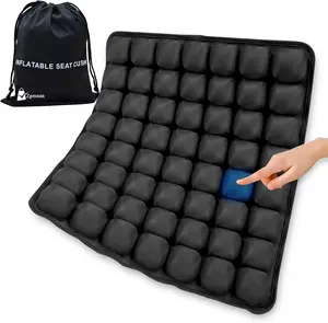 56-Cell 3D Inflatable Seat Cushion 16"x18" | Portable Air Cell Cushion for Airplane, Office, Car, Wheelchair & Home | Pressure & Tailbone Pain Relief | Adjustable, Breathable, Non-Slip | All-Day Comfort & Support | Ideal for Travel & Work