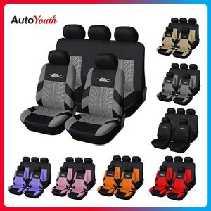 AUTOYOUTH 5-Seater Car Seat Covers Set, Stylish Polyester Front & Rear Seat Protectors, Airbag-Compatible, Universal Fit for Most Cars, SUVs, Trucks, Automotive Interior Accessories, 5-seater cover, Vehicle Accessories, Car Decor, Seat Covers For Car