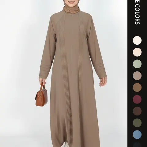 Elegant Simple Pleated Zipper Loose Fit Abaya, Modest Islamic Clothing for Women, Islamic Modesty Clothes, Muslim Clothing, Stylish Long Sleeve Dress, Perfect for Special Occasions