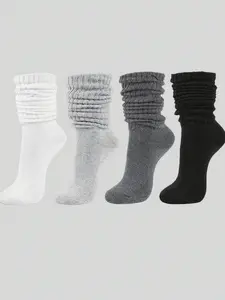 Women's Knitted Socks, Fall & Winter Casual Slim Fit Stacking Socks, Moisture-Wicking, Comfortable Soft, Daily Wear