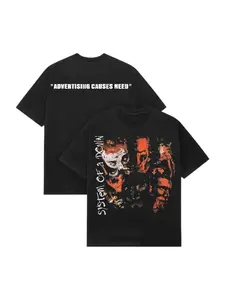 Retro System of A Down T-shirt - Y2K New Metal Band T-shirt Round Neck Printed Spring/Summer Loose Large Size Fashion Trend Casual Sports Menswear Men's and Women's Y2K