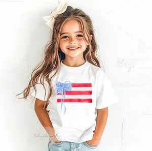Coquette Flag Shirt, Girls Coquette 4th of July Shirt,  4th of July Shirt, Patriotic Shirt, Coquette Bow Shirt, Coquette America Tee