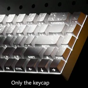 PBT Keycaps Cherry Profile Set, Carbon Fiber Texture, Black Side-Engraved Keycaps, White Side-Engraved Lettering, MX Mechanical Keyboard Compatible (Gaming & Office, Keycaps Only)