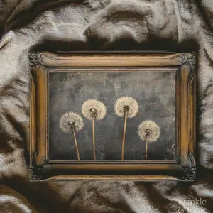 Vintage Dandelion Poster, Rustic Wildflower Art, Dark Academia Painting, Antique Landscape Decor, Moody Wall Print | Unframed L