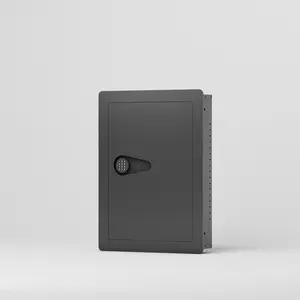 Depository Wall Safe Between Studs Hidden with Digital Keypad Lock, Heavy Duty Steel Electronic with Removable Shelves, Secret In-Wall for Cash,Jewelry,Firearm,Documents, Valuables Storage Security Box (Black)