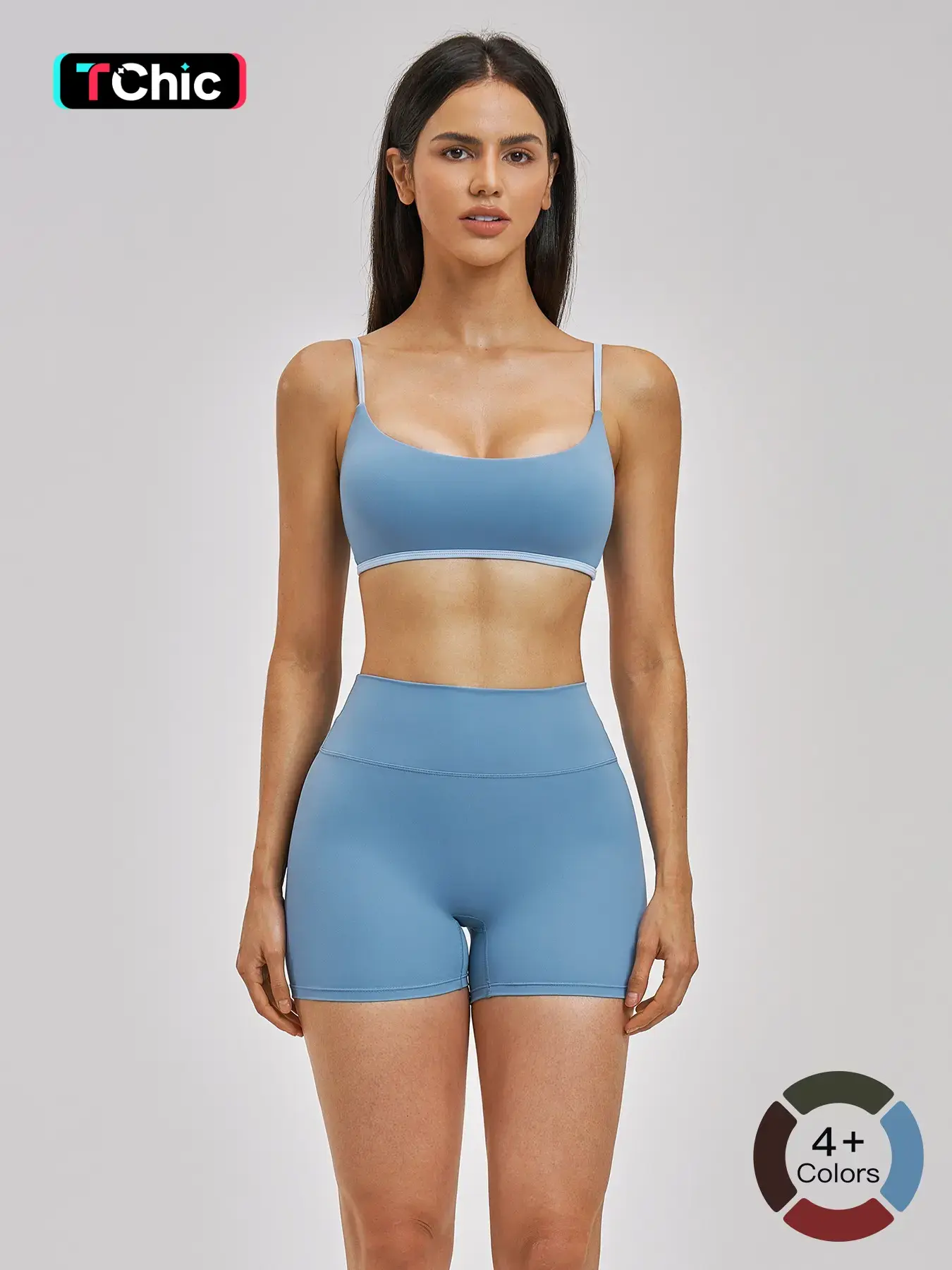Women's Fashionable Bare-Look Sports Set, Sexy Back Thin Straps, Casual Running Yoga, European and American Style, Running Workout Suit, Activewear Workout, Sportswear For Running, Running Outfits