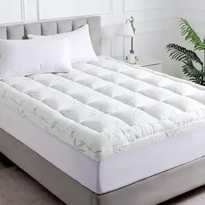 Mattress Topper, Soft Pillow Top Mattress Topper with Deep Pocket Fits 8-21 Inch,7D Spiral Fiber Filling,  Viscose Air Layer Mattress Topper .