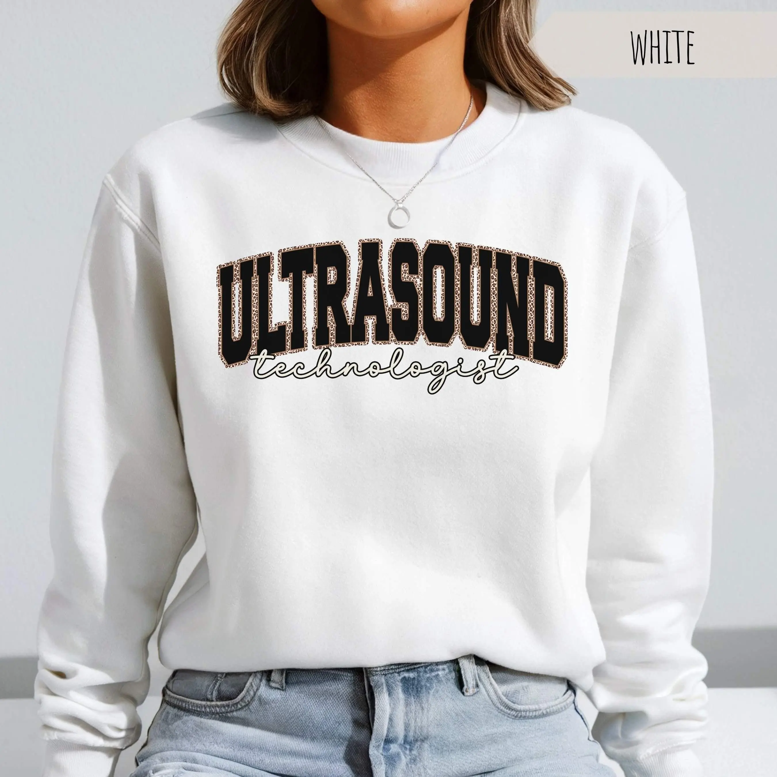 Ultrasound Technologist Sweatshirt – Leopard Sonographer Crewneck, Trendy Gift