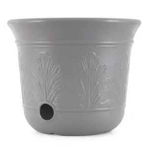 Suncast 300 Foot Heavy Duty 5 Gallon Decorative Expandable Garden Hose Pot, Gray