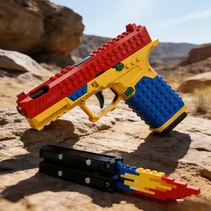 Dual Building Block Toy Set: Blaster & Movable Fidget Model, DIY Creative Assembly Kit, STEM Display Pieces, Fun Shooting & Hand Play, Kids Birthday Gift for Ages 6+