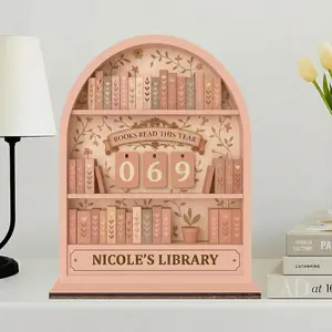 Vintage Book Read Tracker, Personalized Book Lover Gift, Reading Tracker, Books Read This Year Counter, Reading Lover Gift, Library Decor