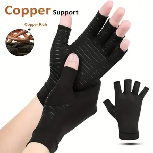 Copper Fingerless Cycling Gloves, Quick-Dry Breathable Sport Gloves, Universal Fit for Men & Women, Ideal for Cycling & Sports Activities, Fitness Accessories, Workout Accessories