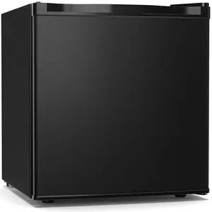 Electactic Compact Refrigerator Mini Fridge with Freezer, Single Reversible Door, Dorm Fridge, Removable Glass Shelf, Defrost Button, for Bedroom, Office, Garage, 1.4 Cu. Ft, Black