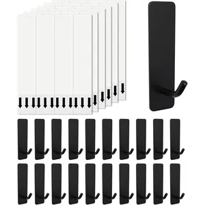 Rise age 20 Pcs Adhesive Hooks with Adhesive Strips for Hanging, Damage-Free Wall Hooks for Haning, Removable Hooks for Wall No Damage for Organization and Storage