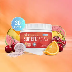 Nello Superfocus – Nootropic Drink Mix with Lion’s Mane, Rhodiola & Alpha-GPC – 30 Serving Tub – Supports Memory, Brain Health & Mental Stamina, Enhances Clarity & Sharpness, Helps Fight Brain Fog – Travel Packets (30 Servings)